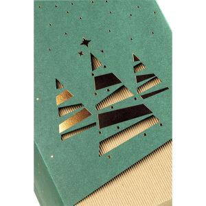 Box cardboard sleeve green/gold hot foil stamping Christmas presents, Dimensions in cm : 18,5x18,5x33, CP160M