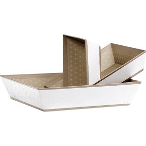 Cardboard Rectangle Panner, White/Brown/UV Printing, 33X20X7cm, ND154M