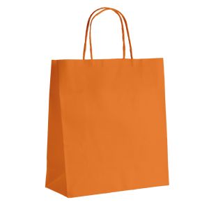 Kraft paper bag, smooth, orange, 25x10x32 cm, SWK031-OR