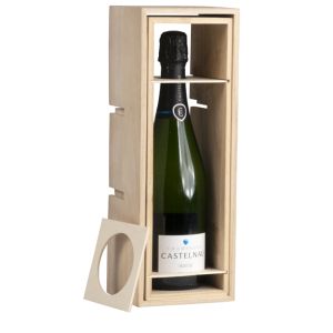 Wooden wine box, for 1 bottle "Burgundy", 36.2 x 13 x 11.2cm, GV007-1B