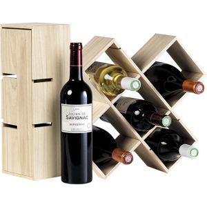 Wooden wine box, for 1 bottle "Burgundy", 36.2 x 13 x 11.2cm, GV007-1B