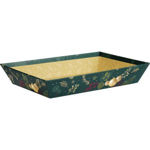 Картонен поднос ENCHANTED NATURE, зелено/златно топъл печат 33.0 x 20.0 x 7.0 cm, BF494M