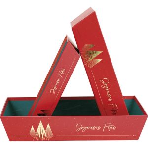 Картонен поднос CHRISTMAS PRESTIGE червено/златно топъл печат 36.0 x 27.0 x 7.0 cm, BF515G  
