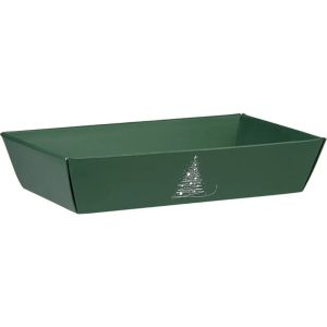 Картонен поднос WINTER ELEGANCE, зелено/бяло 37.0 x 28.0 x 7.3 cm, CP345G-V