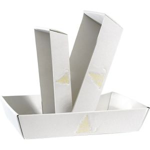 Картонен поднос GOLDEN SPARKLES, текстура бяло/златно 34.0 x 21.0 x 7.3 cm, CP334M-W