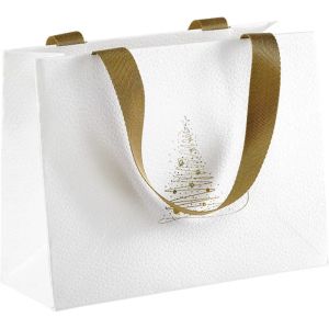 Хартиена торбичка GOLDEN SPARKLES, текстура бяло/златно 21.0 x 8.0 x 16.0 cm, SB1030XS
