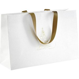 Хартиена торбичка GOLDEN SPARKLES, текстура бяло/златно 35.5 x 11.5 x 23.0 cm, SB1032P