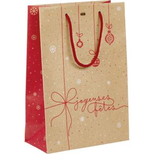 Хартиена торбичка "WINTER SURPRISES" в червено/бяло, 20.0 x 10.0 x 29.0 cm, SB1071S 