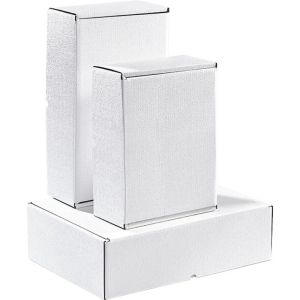 Правоъгълна картонена кутия в бял цвят, 34.2 x 25.0 x 10.5 cm, CPV003M-W