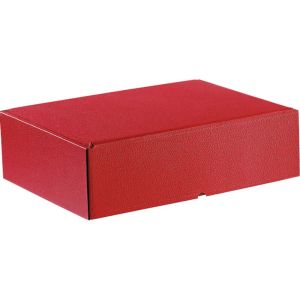 Rectangular cardboard box in red color "RED CARPET", 34.2 x 25.0 x 10.5 cm, CPV002M-TR