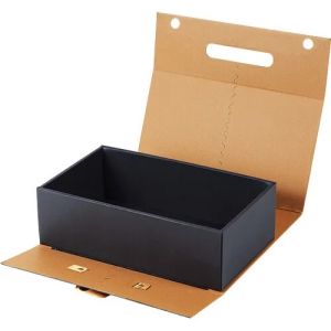Rectangular cardboard box "HAVANA" with magnetic closure in brown color, 37.3x26.5x12.5 cm, CP300G-HA