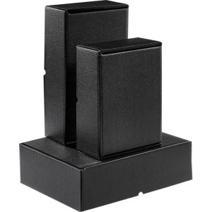Rectangular cardboard box in black color, 25.0x18.5x9.5 cm, CPV001S-K